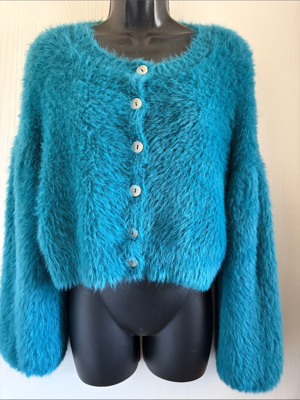 Free People Fuzzy Crop Cardi
